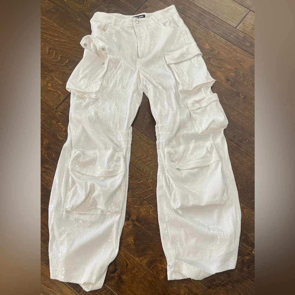 Steve Madden White Sequin Pants